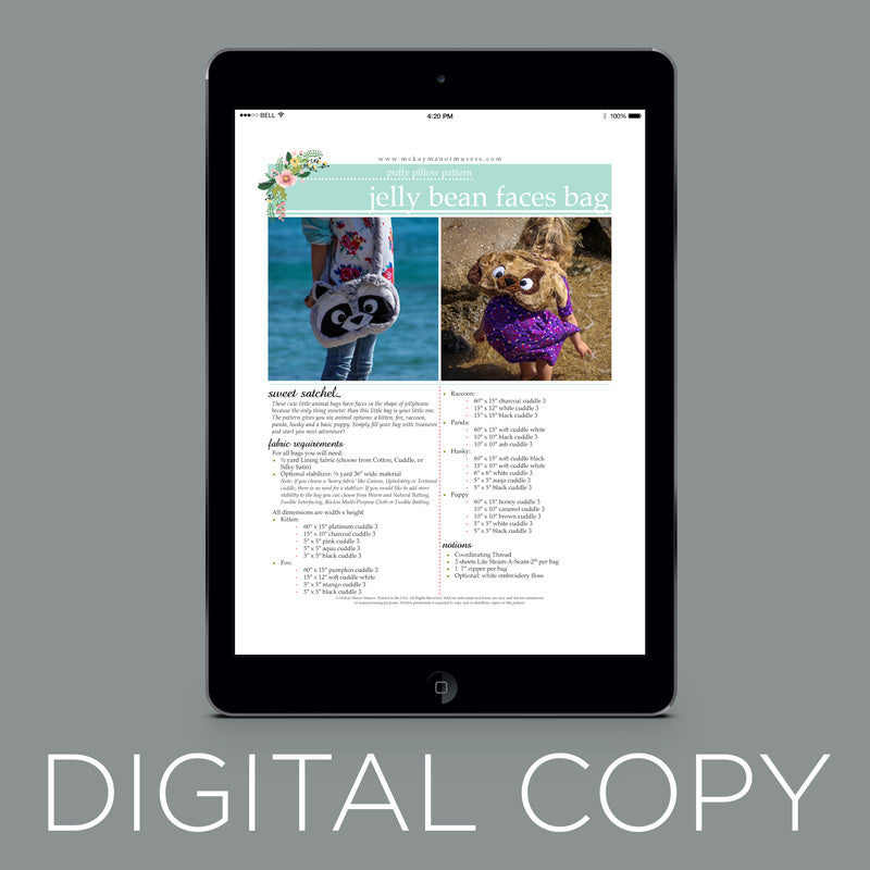 Digital Download - Jelly Bean Faces Bag Pattern Primary Image