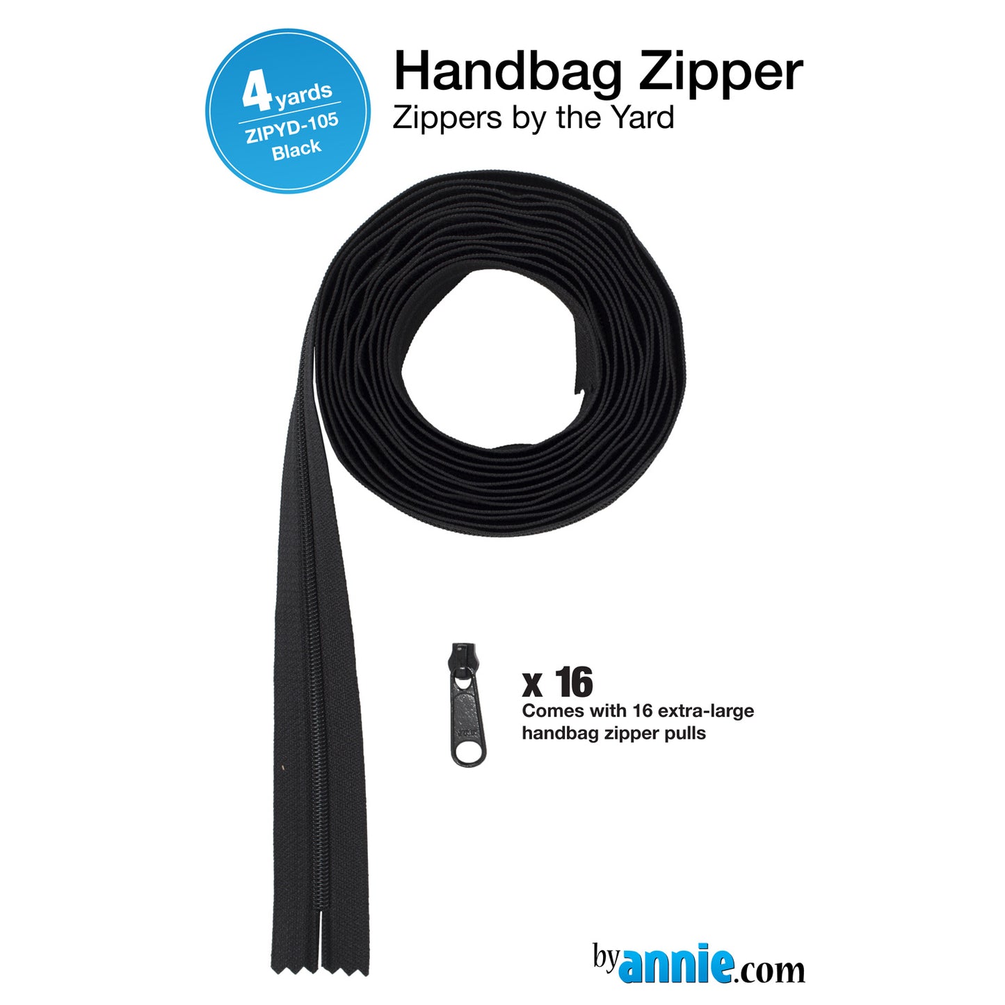 ByAnnie Zippers by the Yard - 4 yards Black Primary Image