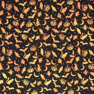 Hocus Pocus Batiks - Tossed Designs Black Slate Yardage