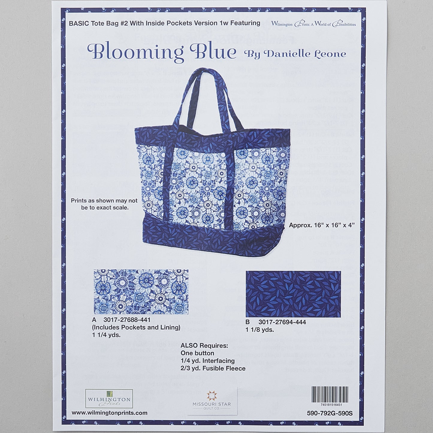 Blooming Blue Tote Bag Kit Alternative View #2
