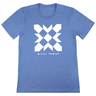 MSQC Playground Quilt Block T-shirt - Heather Columbia Blue 2XL