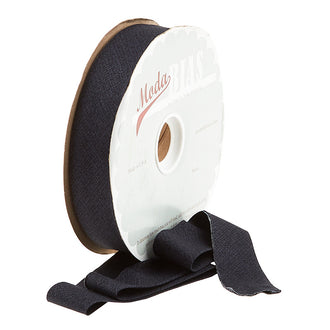 Bias Binding - Thatched Soft Black