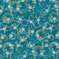 Jaikumari - Swirl Teal Metallic Yardage Primary Image