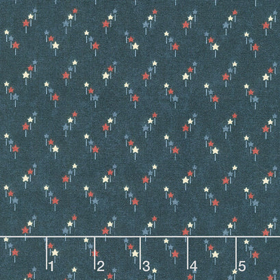 Freedom Road - Shooting Stars Blue Multi Yardage