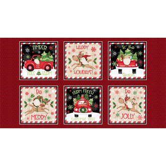 Timber Gnomies Tree Farm - Christmas Gnome Blocks Multi Panel