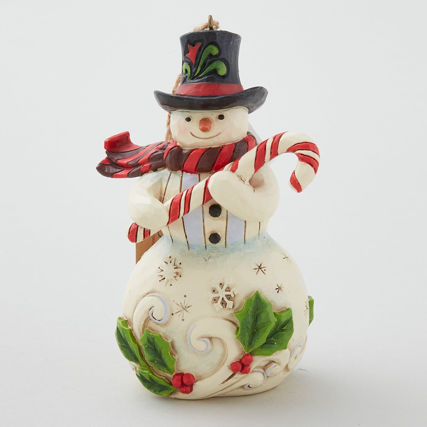 Jim Shore Heartwood Creek Snowman with Candy Cane Ornament Primary Image