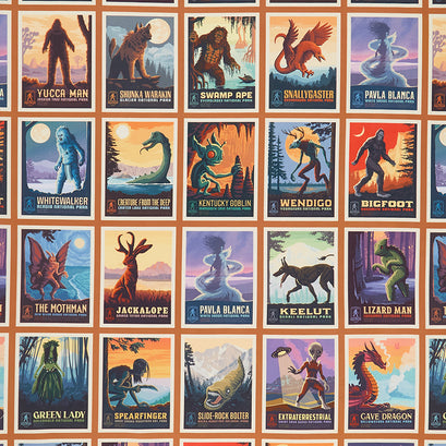 Legends of the National Parks - Postcards Patch Sienna Yardage