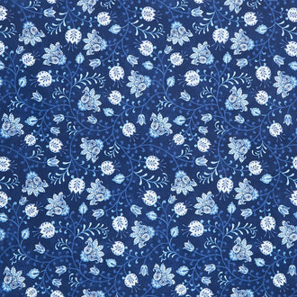 Blooming Blue - Tulip Vines Navy Yardage