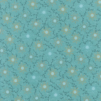 Prairie Vine - Teal Flowers 108" Wide Backing