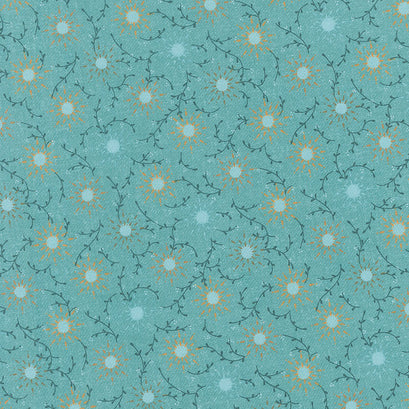 Prairie Vine - Teal Flowers 108" Wide Backing