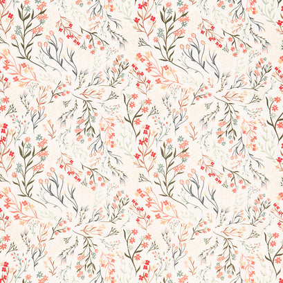 All is Well - Hillside Meadow Wind Off-White Yardage