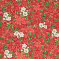 Merry Manor Metallic - Poinsettia Crimson Yardage Primary Image