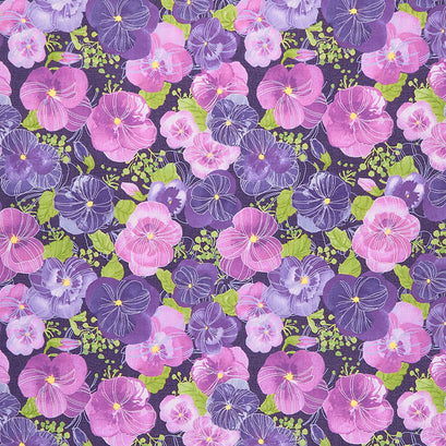 Pansy's Posies - Main Pansy Amethyst Yardage