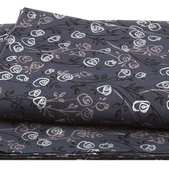 Silverstone: Neutral Dawn - Charcoal Roses Metallic 2 Yard Cut