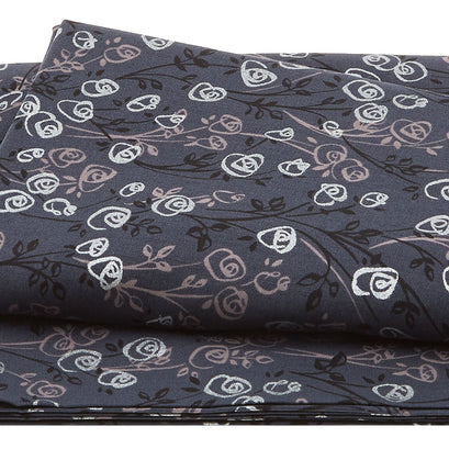 Silverstone: Neutral Dawn - Charcoal Roses Metallic 2 Yard Cut