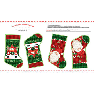 Timber Gnomies Tree Farm - Gnome Stocking Multi Panel