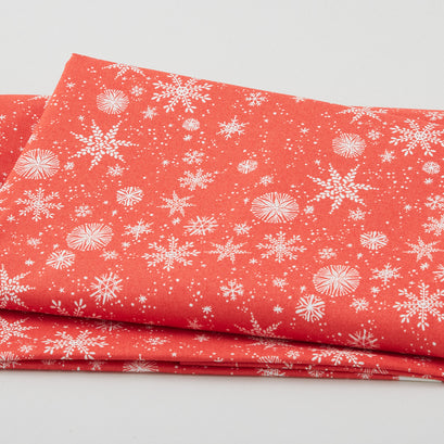Love Santa - Snow Falls Red 2 Yard Cut