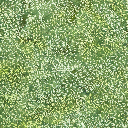 Wildflower Batiks - Vine-Green Pineneedle Yardage