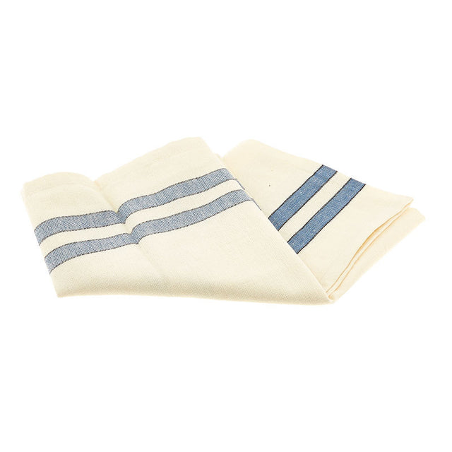 Cream Towel With Blue Stripes Primary Image