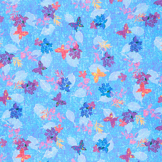 Leaflet - Butterflies Azure Yardage