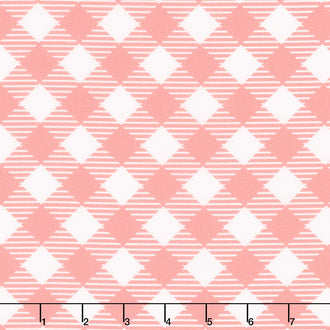 Bee Ginghams - Gingham Coral 108" Wide Backing
