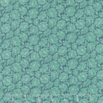 Willow Hollow - Cabbage Roses Medium Blue Yardage