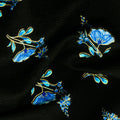 Royal Plume - Tossed Blue Small Florals Black Metallic Yardage Alternative View #1