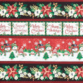 Feeling Frosty - Snowman Border Stripe Red Yardage Primary Image