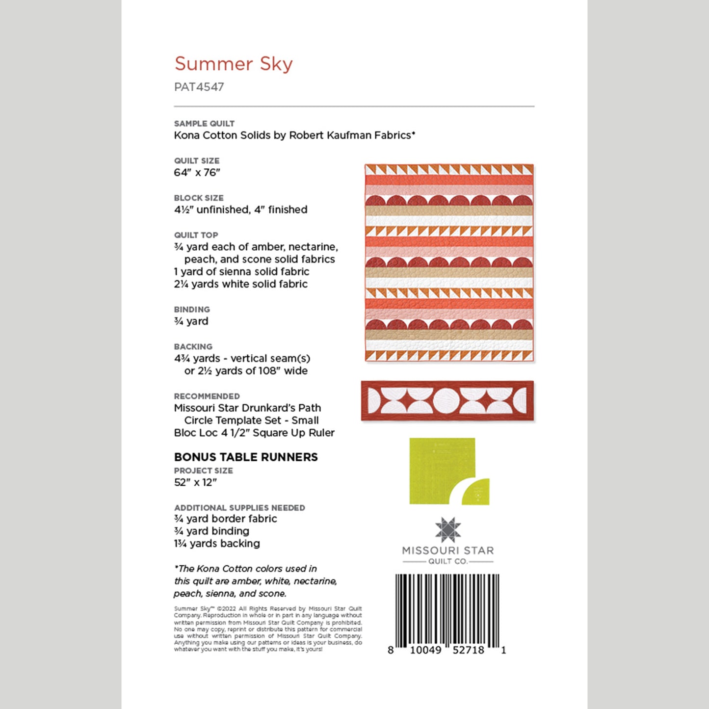 Digital Download - Summer Sky Quilt Pattern by Missouri Star Alternative View #1