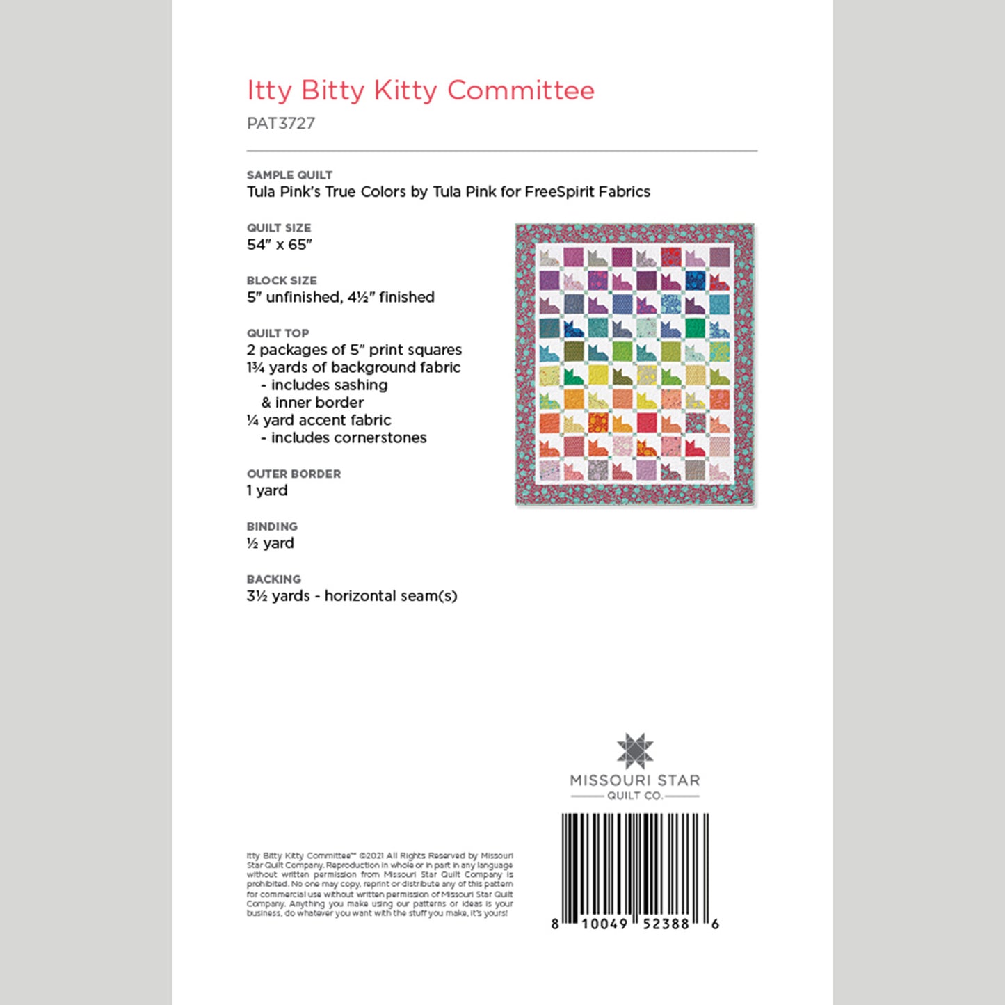 Digital Download - Itty Bitty Kitty Committee Quilt Pattern by Missouri Star Alternative View #1