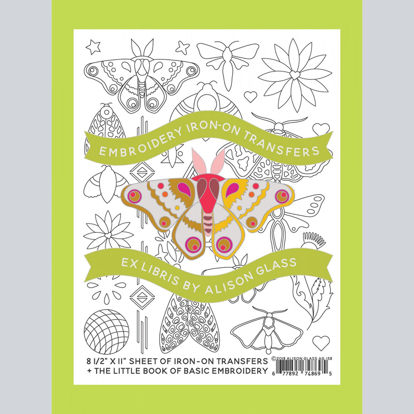 Alison Glass Embroidery Iron-On Transfers Ex Libris Pattern Primary Image