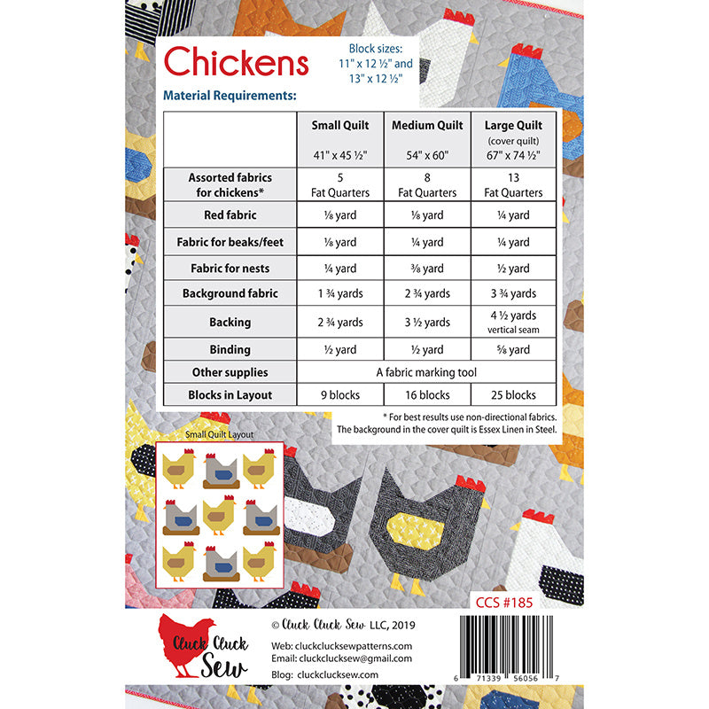 Digital Download - Chickens Quilt Pattern Alternative View #1