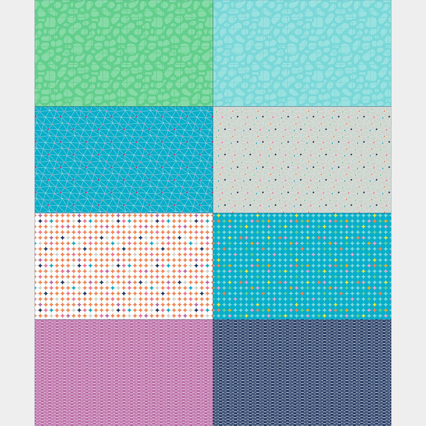 Effervescence (Riley Blake) - Multi Prints Fat Eighth Blue Panel Primary Image