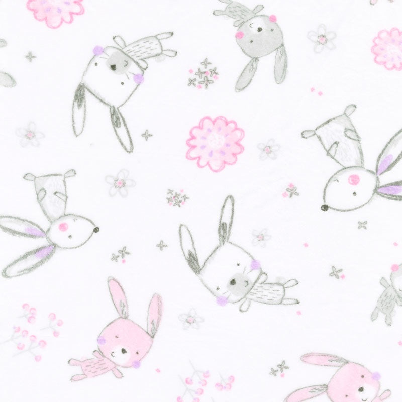 Cuddle® Prints - Bunny Hop Blush 60" Minky Yardage Primary Image