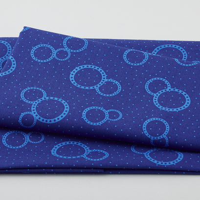 Flower Power - Circles Navy 2 Yard Cut