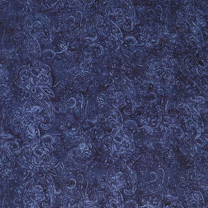 Tonga Batiks - Twilight Jacobean Paisley Eggplant Yardage