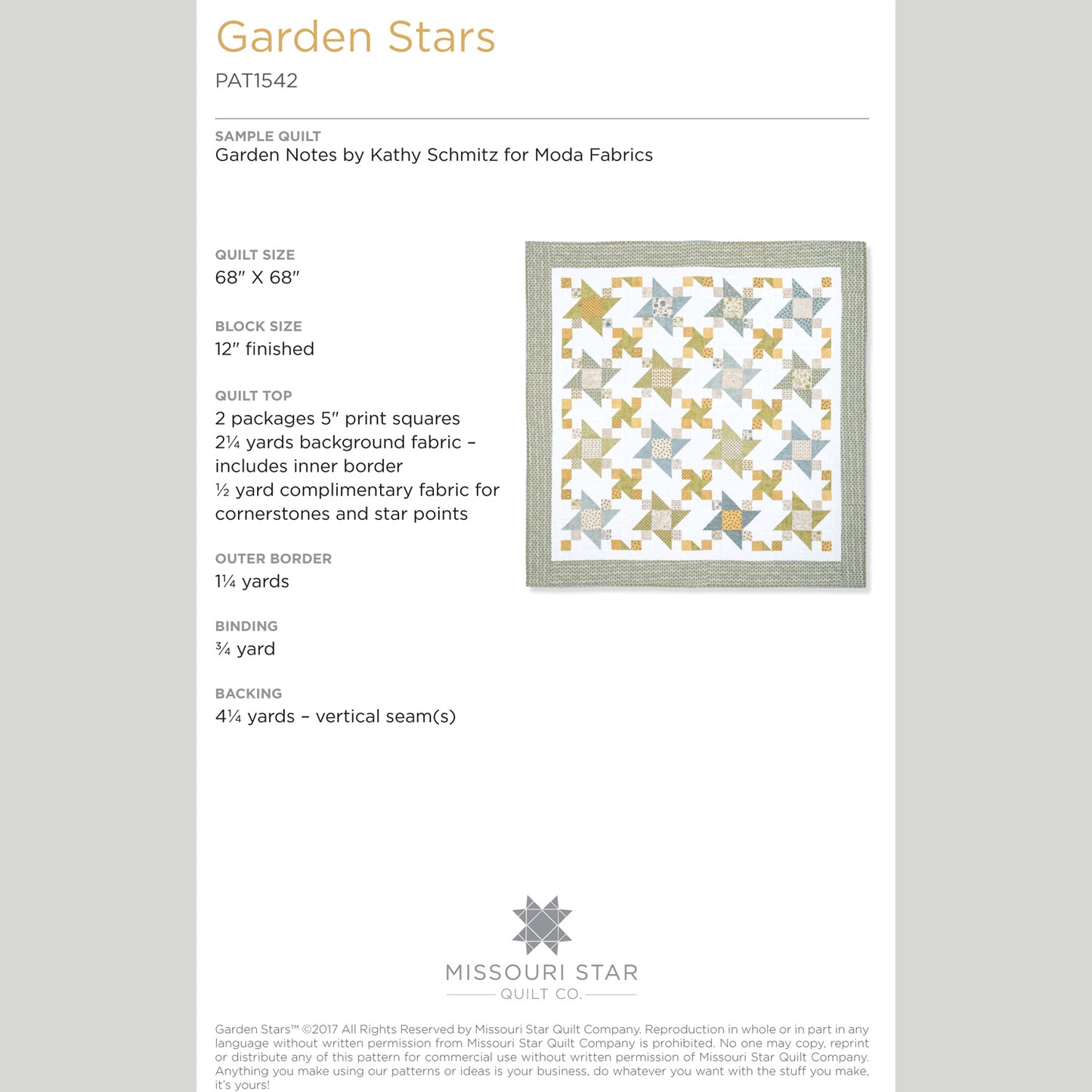 Digital Download - Garden Stars Quilt Pattern by Missouri Star Alternative View #1