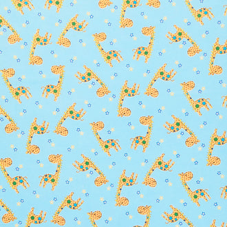 Comfy Flannel® - Standing Giraffe Blue Yardage