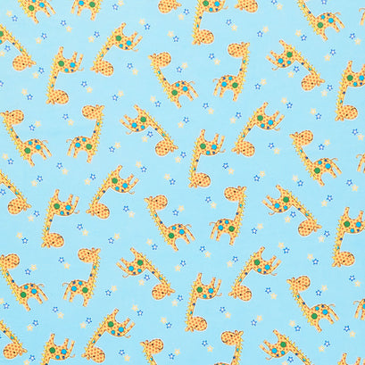Comfy Flannel® - Standing Giraffe Blue Yardage