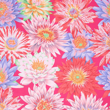 Kaffe Fassett Collective - August 2023 - Tropical Water Lilies Red Yardage Primary Image