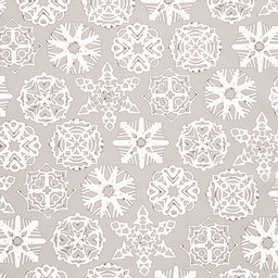 White as Snow - Snowflakes Gray Yardage Primary Image