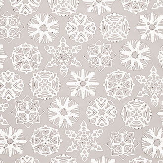 White as Snow - Snowflakes Gray Yardage