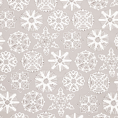 White as Snow - Snowflakes Gray Yardage