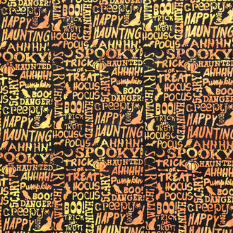 Hocus Pocus Batiks - Text Black Yardage