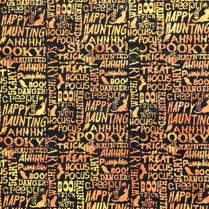 Hocus Pocus Batiks - Text Black Yardage