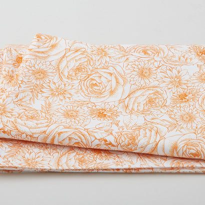 Love Letters - Timeless Toile Orange 2 Yard Cut