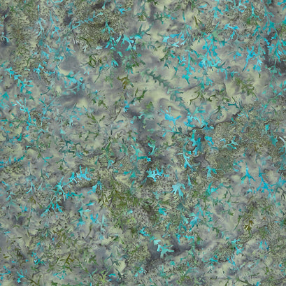 River Walk Batiks - Sprigs Grey Ash Yardage