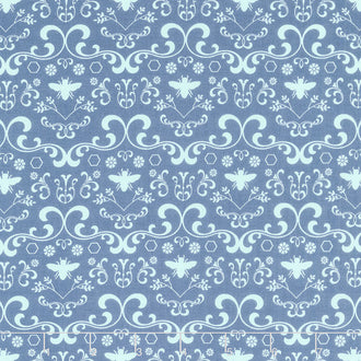 Daisy Fields - Damask Denim Yardage