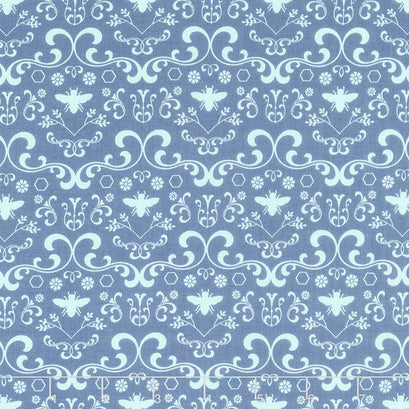 Daisy Fields - Damask Denim Yardage