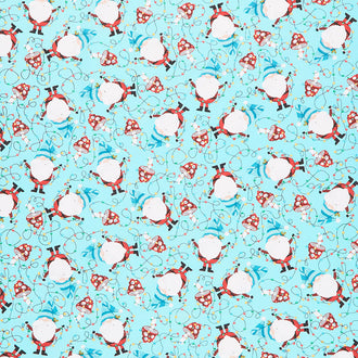 I'll be Gnome for Christmas - Gnomes and Christmas Lights Blue Yardage